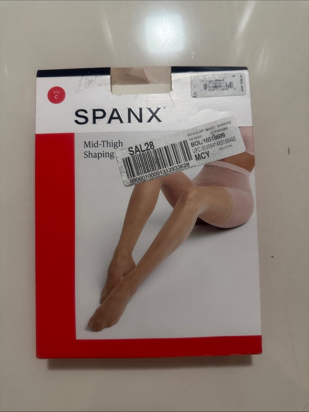 SPANX Mid-Thigh Shaping Sheer Tights - Nude/Beige